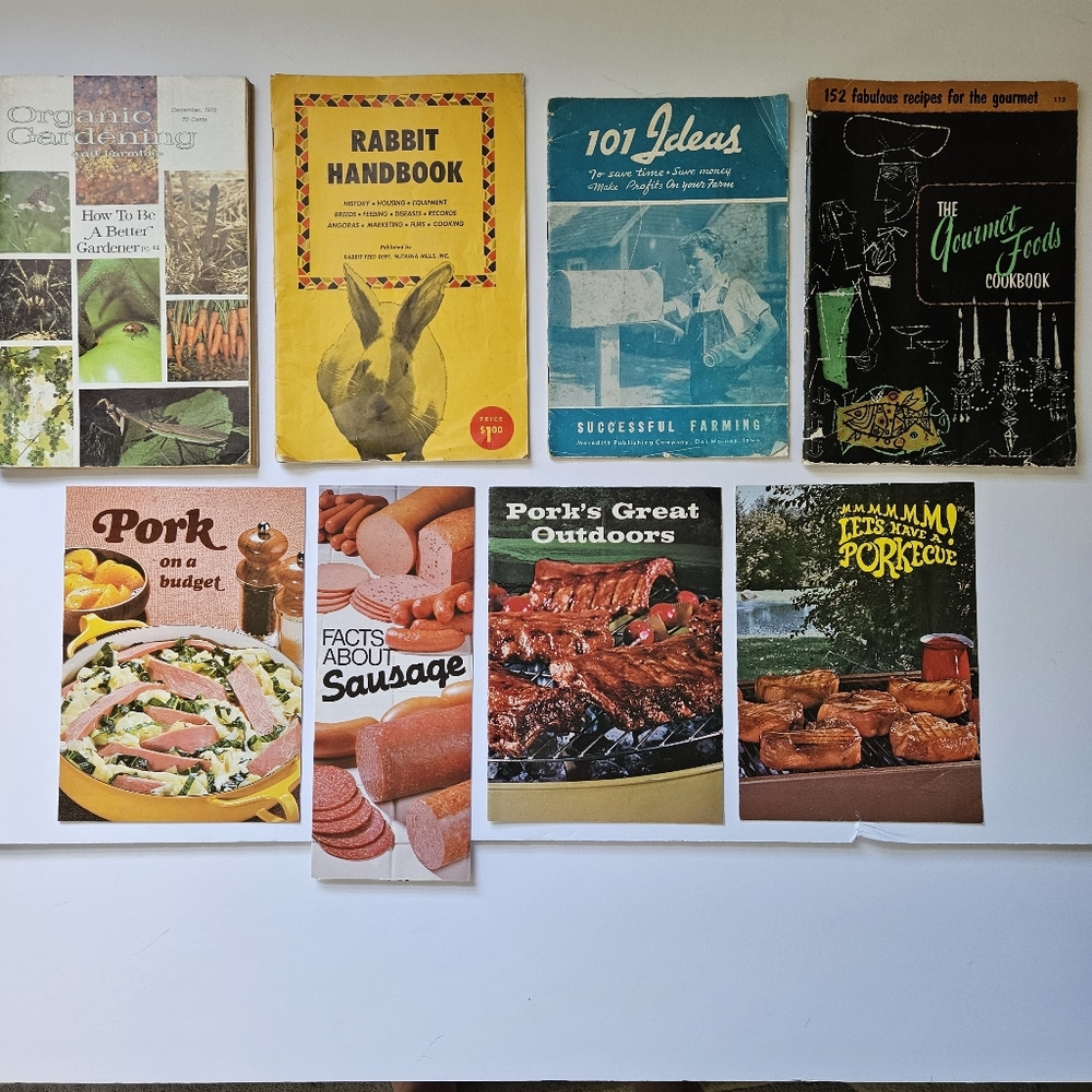 lot of 8 Vintage cookbooks booklets 1970s-1980s cottagecore granny chic